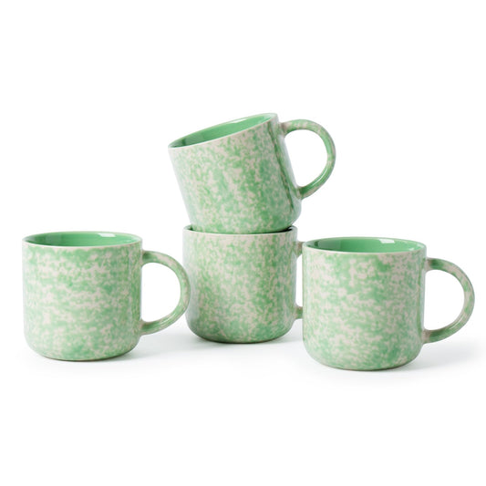 Voosline 12oz Ceramic Coffee Mugs – Set of 4, Green