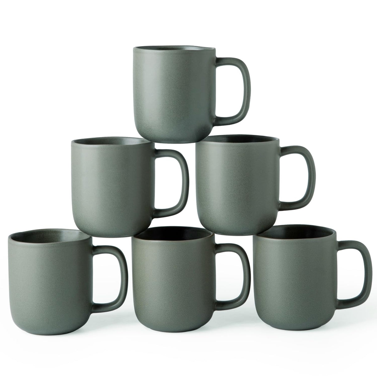 Voosline 14oz Ceramic Coffee Mugs – Set of 6, Reactive Glaze