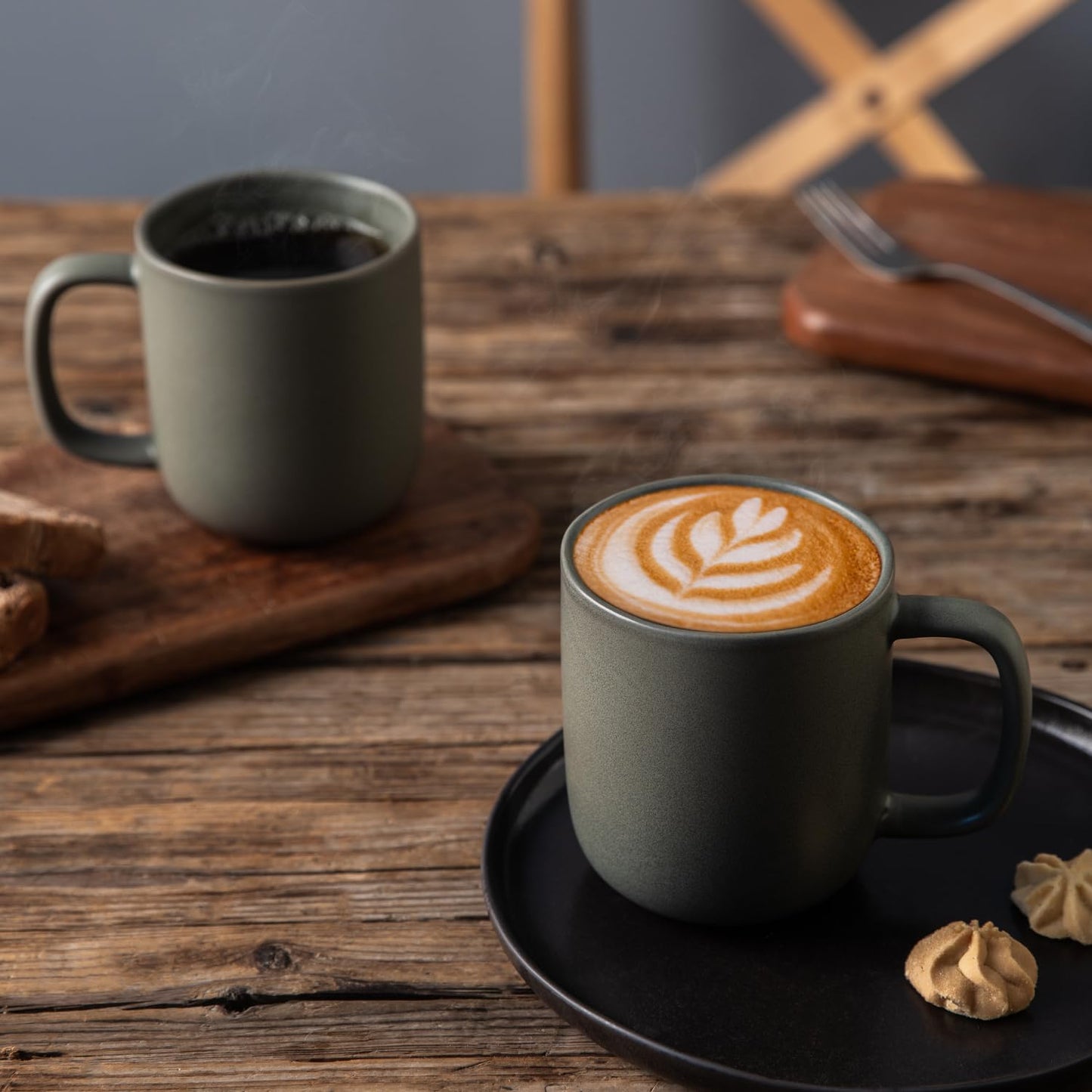 Voosline 14oz Ceramic Coffee Mugs – Set of 6, Reactive Glaze