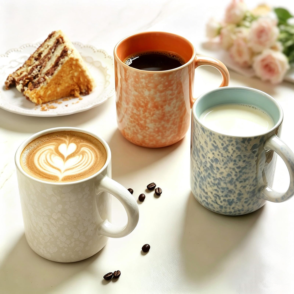 Voosline 17oz Ceramic Coffee Mugs – Set of 4