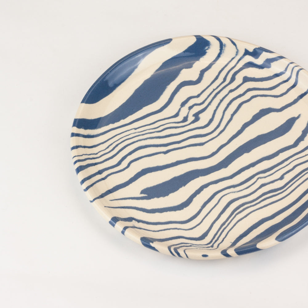 Azure Blue & White Marble Ceramic Side Plate
