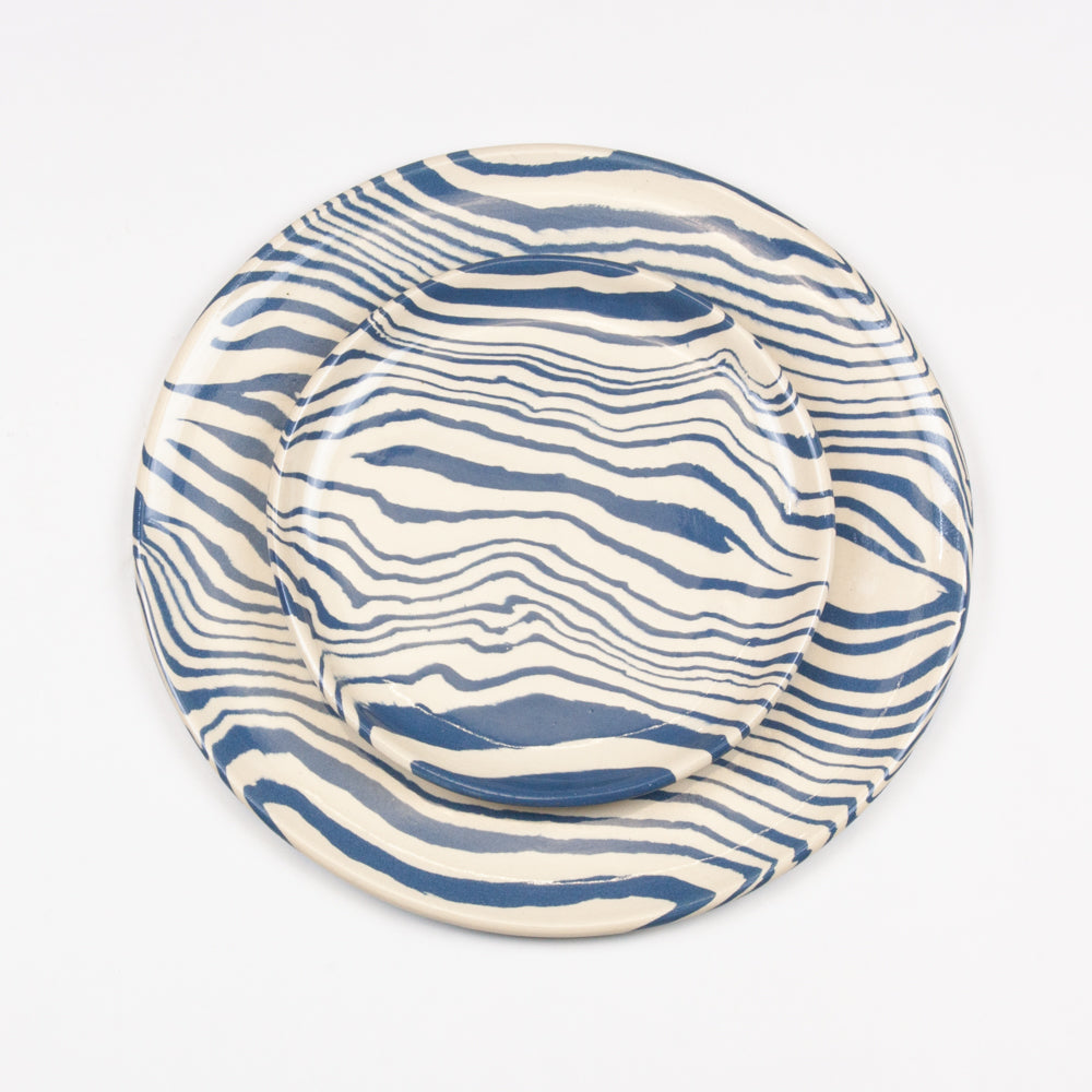 Azure Blue & White Marble Ceramic Side Plate