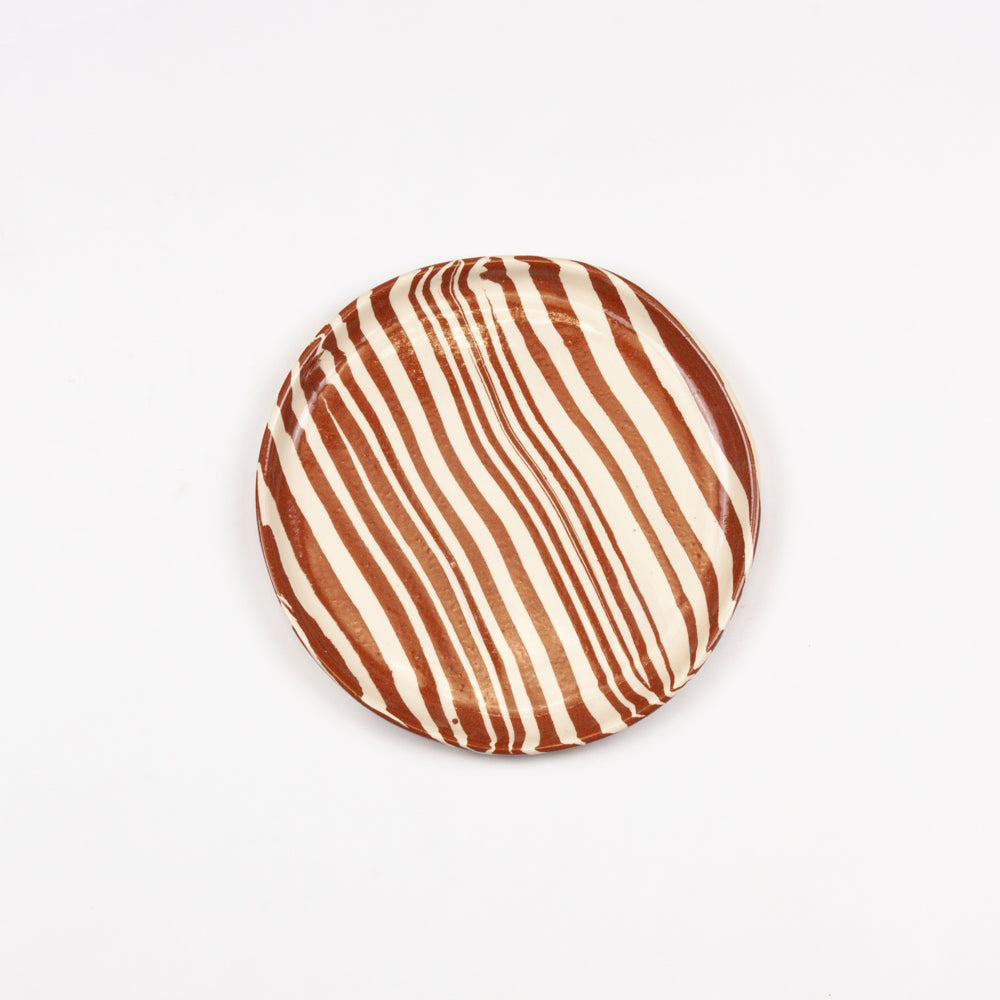 Terracotta & White Marble Ceramic Side Plate