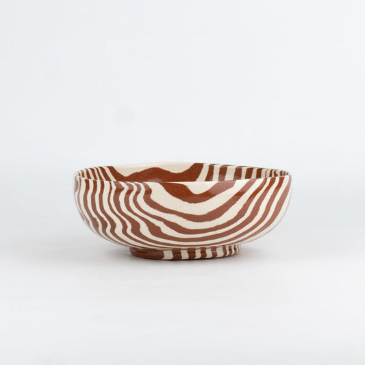 Terracotta & White Marble Rustic Ceramic Bowl