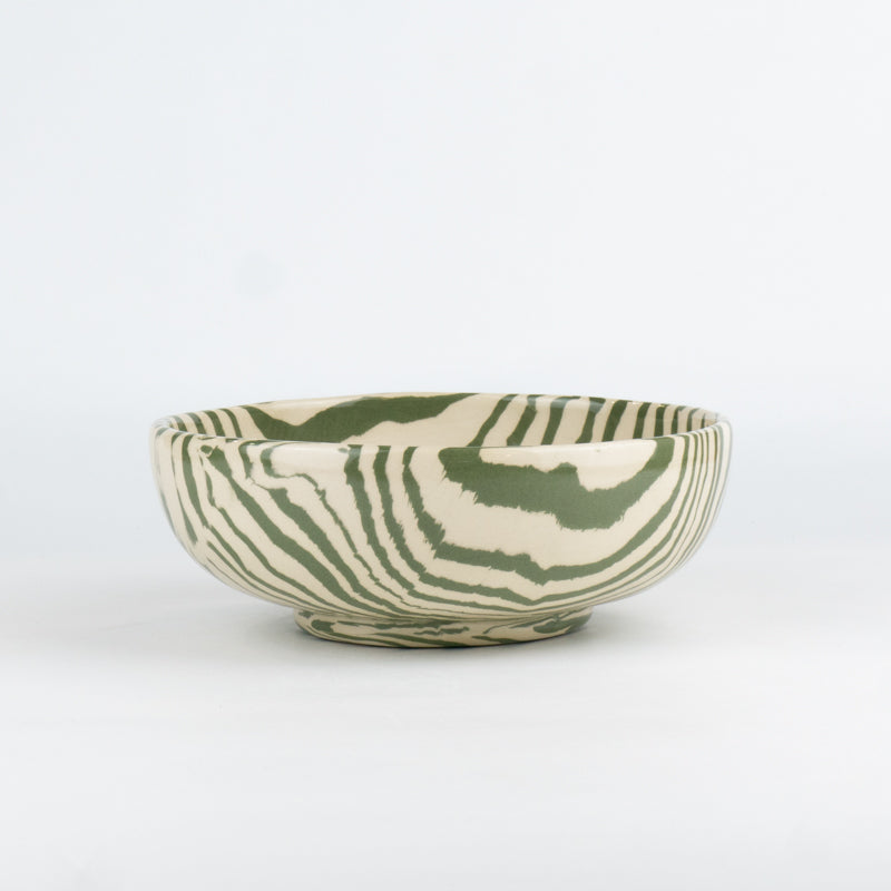 Emerald Green & White Marble Elegant Ceramic Bowl