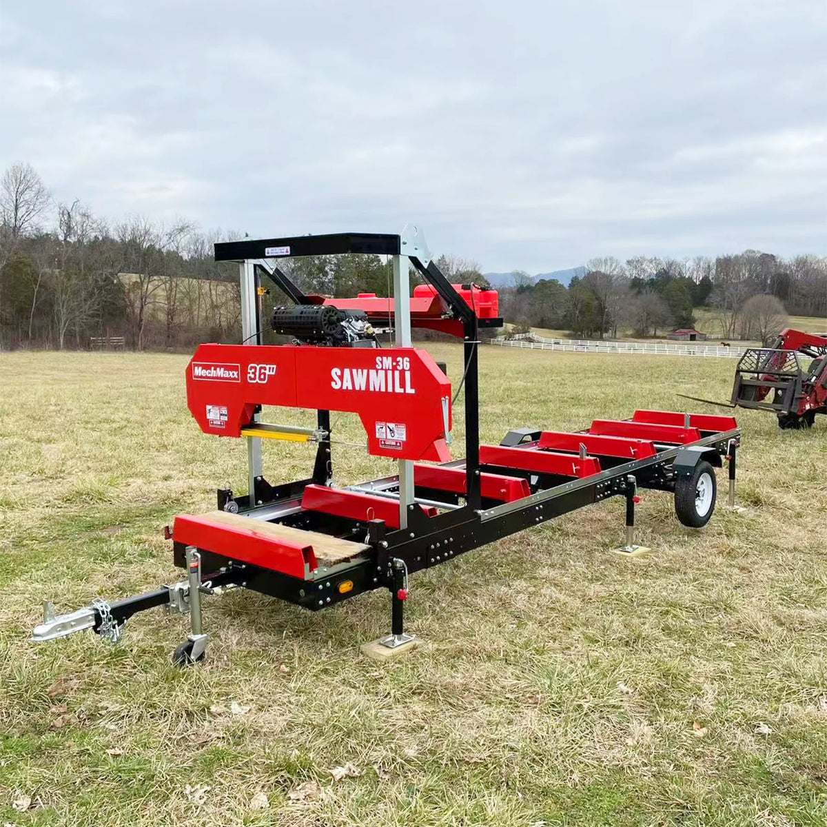 36" MAX Portable Sawmill, 22HP 688cc HONDA GX690 V-Twin Engine, 36" Board Width, 20' Track Length, (10 x Blades Included), SM-36HMAX